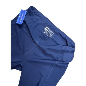 Heathyoga Womens XXL Blue High Waisted Capri Leggings with Pockets NWT
